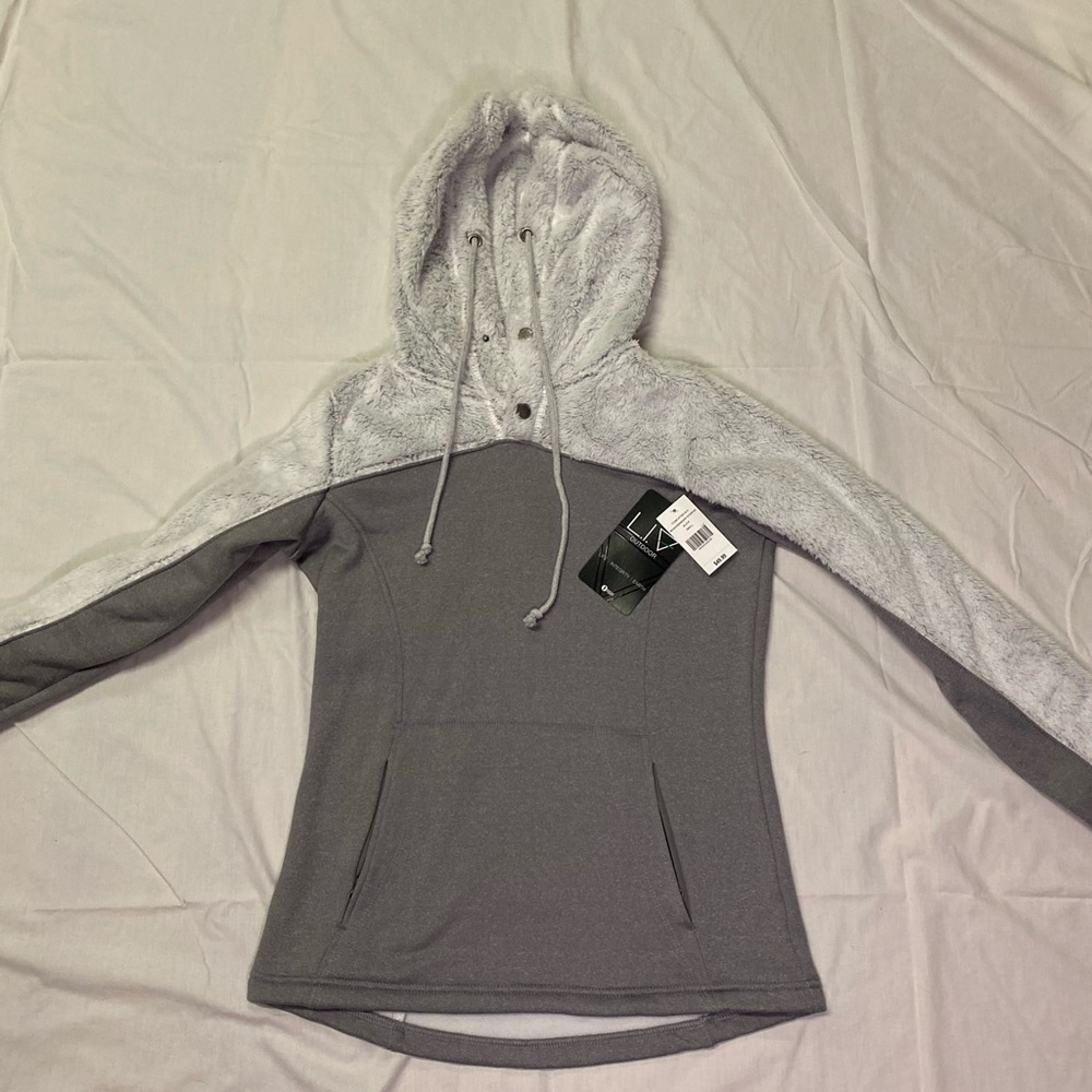 LIV Outdoor small gray sherpa hoodie Paper store